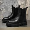 Schwarze Herbst Winter Herren High Top Stiefel Dicke Sohle Stilvoll Langlebig Atmungsaktiv Bequem Jugendlich Schornsteinstiefel