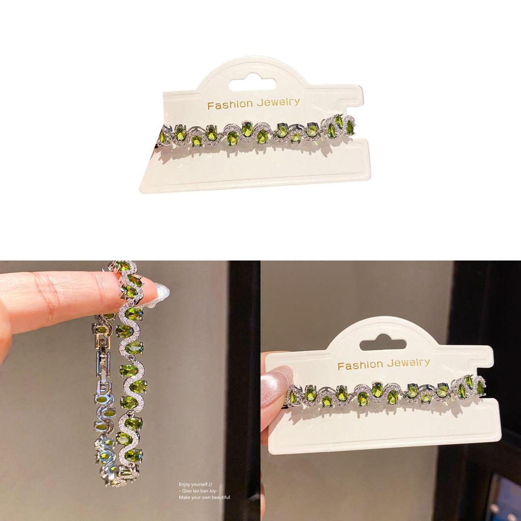Geometric Zircon Oval Silver Womens Fashion Bracelet For Elegant Gift