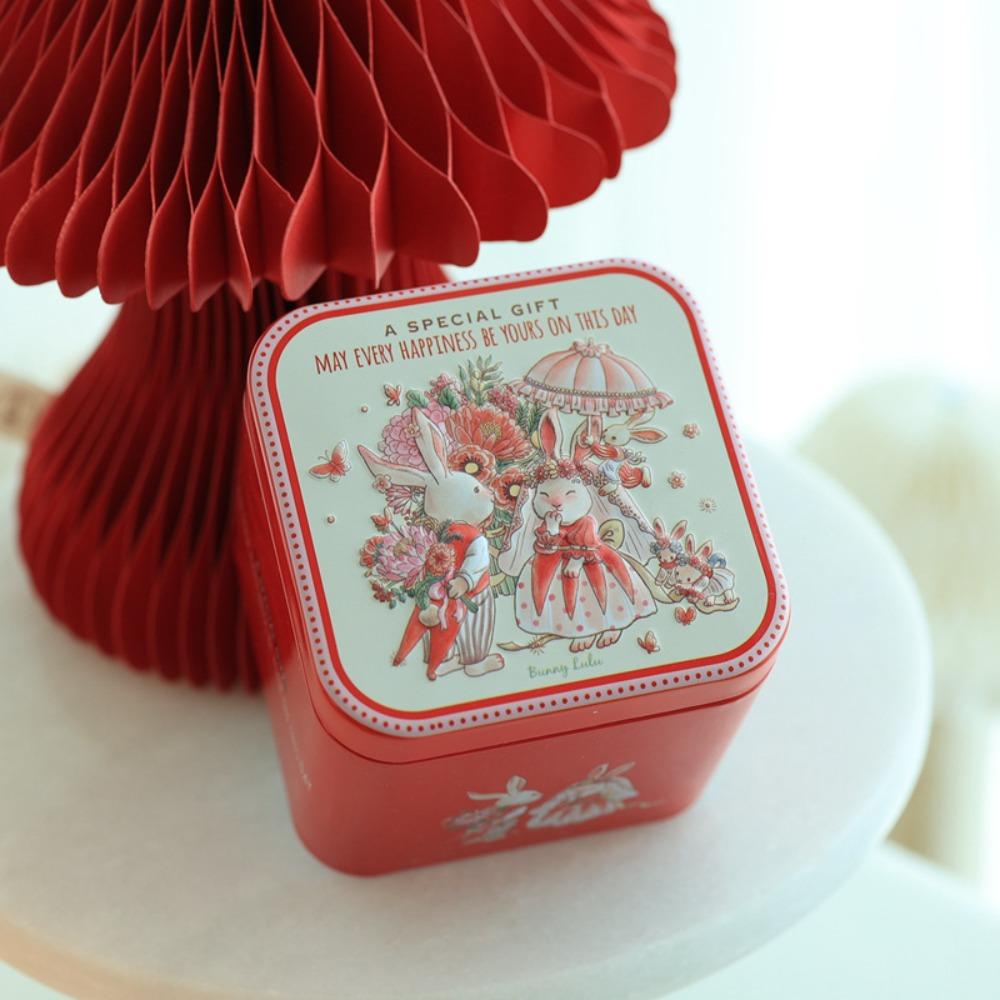 Embossment Easter Bunny Printing Tin Tinplate Easter Gift Tins Easter Candy Box  Wedding Gift