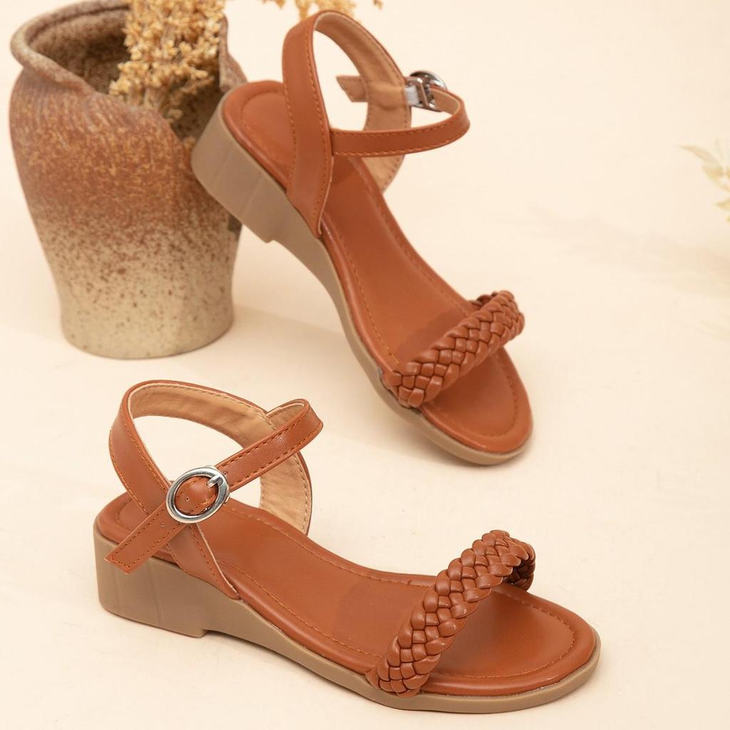2025 Girls' Casual Single-Strap Wedge Sandals