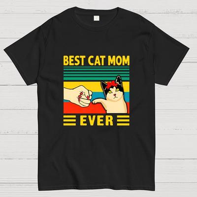 Best Cat Mom Ever Cotton Casual Cool Loose T-Shirt