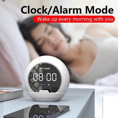 Cyfrowy Budzik Przenośny Głośnik Bluetooth Wyświetlacz Temperatury Odtwarzacz Muzyki Ładowalny do Domu na Zewnątrz Podróży Łazienki