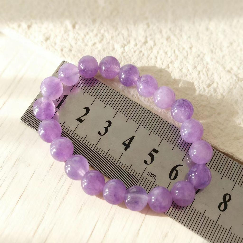 8mm φυσικό βραχιόλι από πλεγμένο αμέθυστο λεβάντας, γλυκό και κομψό, μοντέρνο κόσμημα