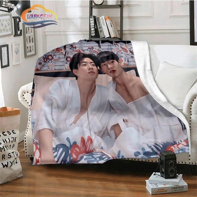 Одеяло Thai love TV Theory of Love Pattern OFFGUN Фланелевое теплое мягкое плюшевое покрывало для дивана Third и Khai Cashmere 30x40in