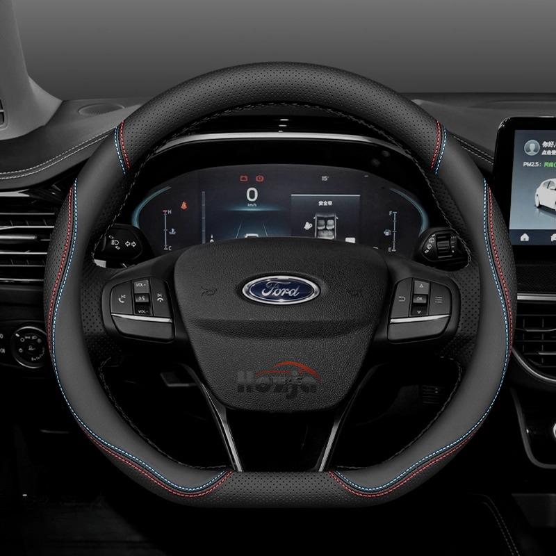 Leder-Autolenkradabdeckung für Ford Edge Puma F150 Kuga Mk1 Mk2 Escape Maverick Galaxy Taurus Equator Explorer 2000 - 2026