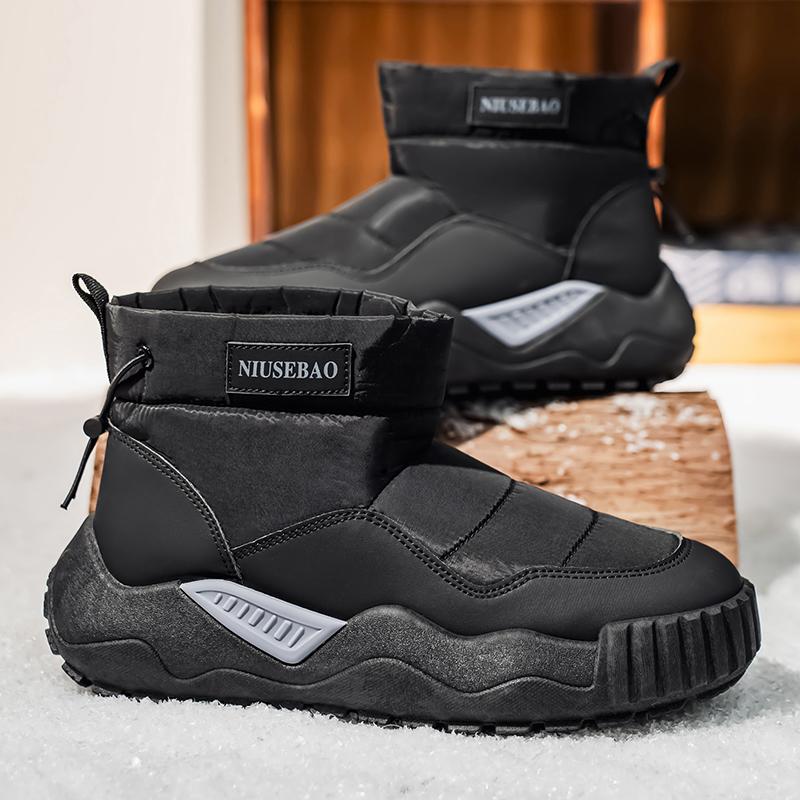 Winter Snow Boots for Men Add Velvet Men's Sports and Leisure Wear-resistant Non-Slip Sneakers Soft and Comfortable Ankle Boots