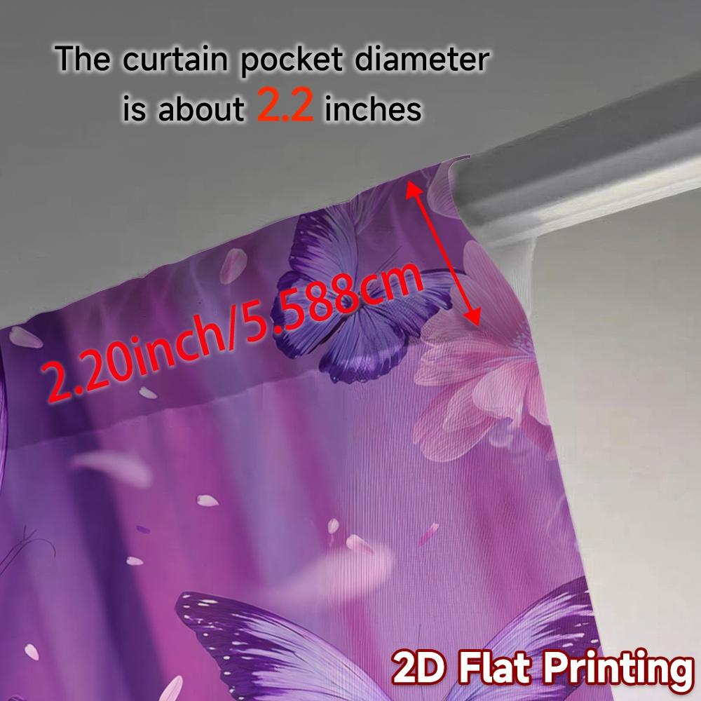 Set Of 2 Flat Printing Jit Curtains Without Rod Butterfly Veil Popular Drapes Durable Polyester Fabric Curtain