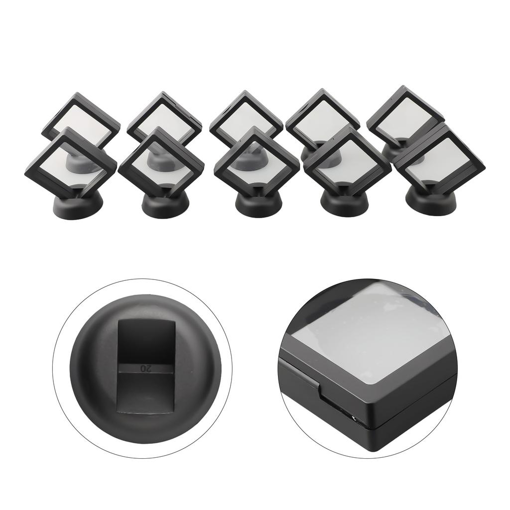 3D Floating Frame Holder Stand Box Clear Display Case for Jewelry For Rings Collectibles 510PCS Protective Organizer