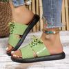 Summer new crocodile pattern retro lace-up sandals women's flat-bottomed fish mouth women's beach sandals