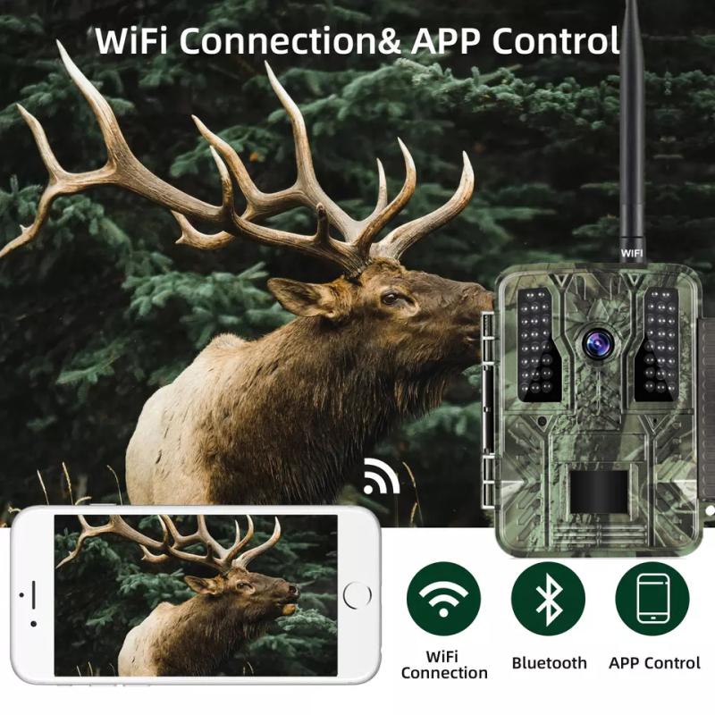 Bluetooth-compaible Wifi 4k Hd Trail Camera Outdoor Ip67 Waterproof Infrared Induction Tracking