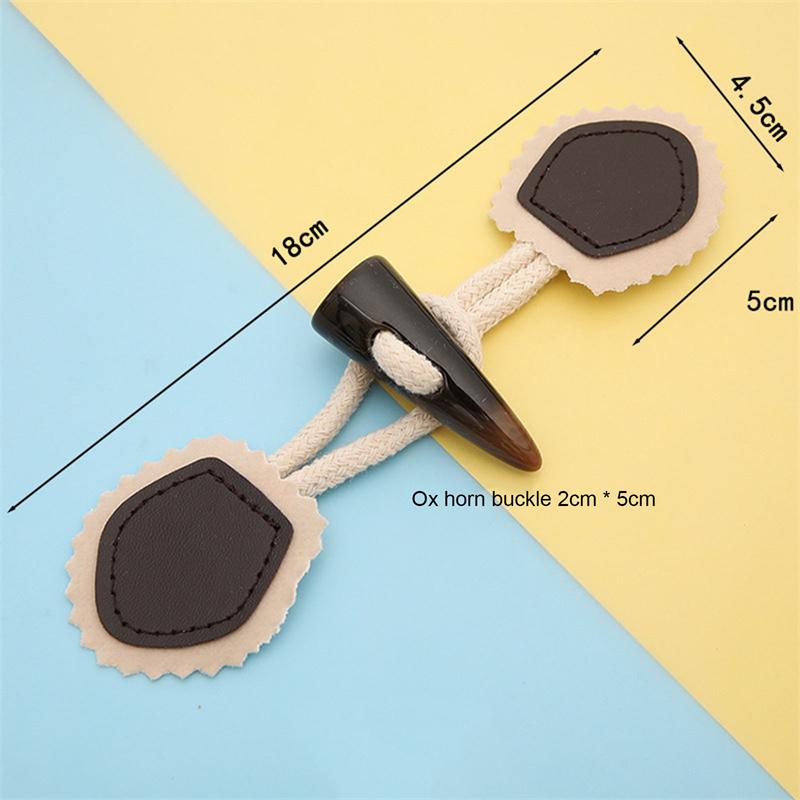 2 Buc. Lemn Piele Corn Nasture Toggle Craft Butoni Palton Accesorii Cusut DIY