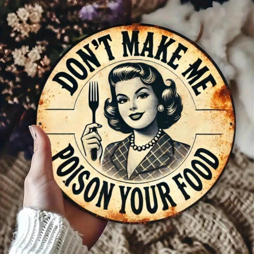 Vintage Humor Metal Sign Kitchen Wall Art Decor 7.8x7.8 Inch Halloween Home Office