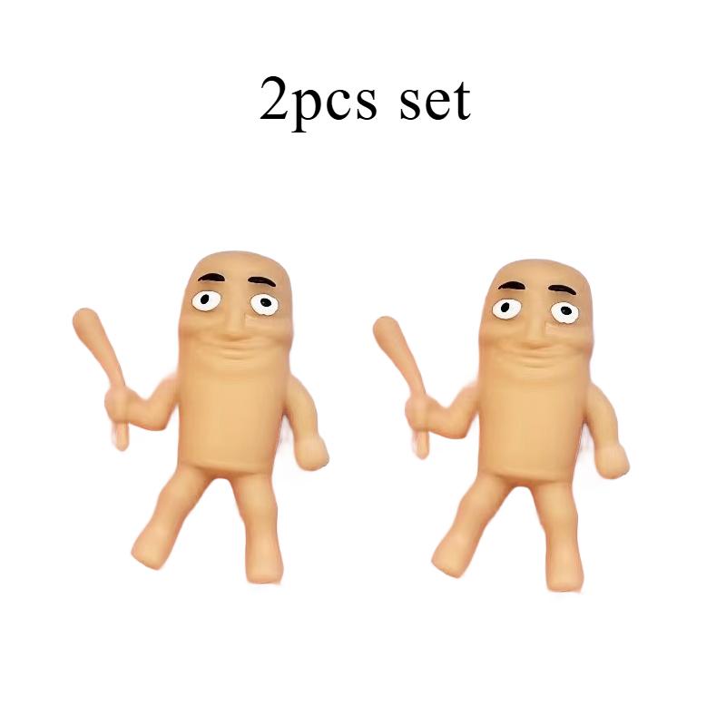 Kawaii Tung Tungtung Sahar Squeeze Toys Collectible Viral Brainrot Fidget Toy Wooden Stick Man Anti Stress Reliever Toys Figet