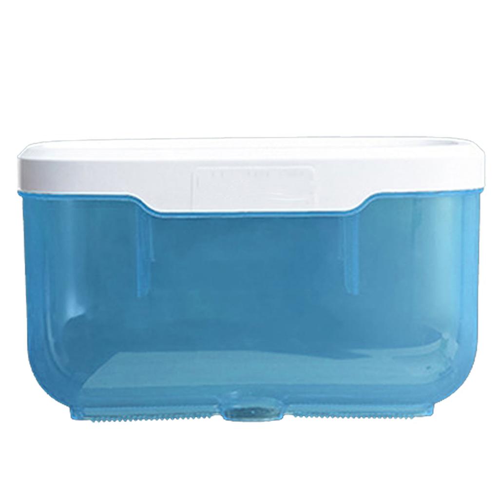 Porta Fazzoletti da Parete Senza Fori Toilette Trasparente Semplice Impermeabile Blu
