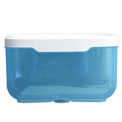 Porta Fazzoletti da Parete Senza Fori Toilette Trasparente Semplice Impermeabile Blu
