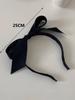 Lystrfac Solid Color Black Ribbon Bow Top Headband for Women Girls Fashion Bezel Female Hair Accessories