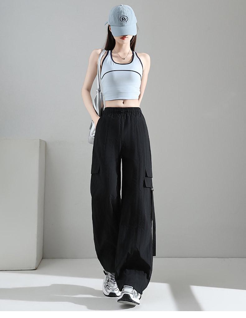 Women's High Waist Purple Parachute Jumpsuit - 2025 Loose Fit, Quick-Dry Ice Silk Hiking Pants