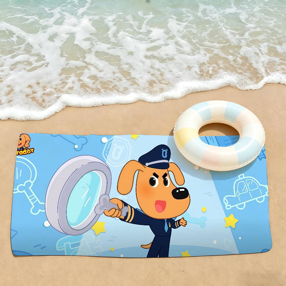 Asciugamano Cartoon Sicurezza S-Scieriffo L-Labrador Asciugatura Bagno Applicabile a Nuoto Leggero Campeggio Yoga Spiaggia Fuori
