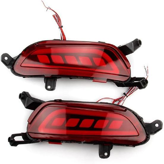 2Pcs LED Rear Reflector Fog Lamp Bumper Light Brake Light Turn Signal Light for Mazda CX-3 CX3 2015-2019