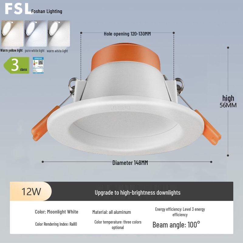 Foshan Recessed Ceiling Light: Living Room Downlight/Spotlight for Aisles and False Ceilings.