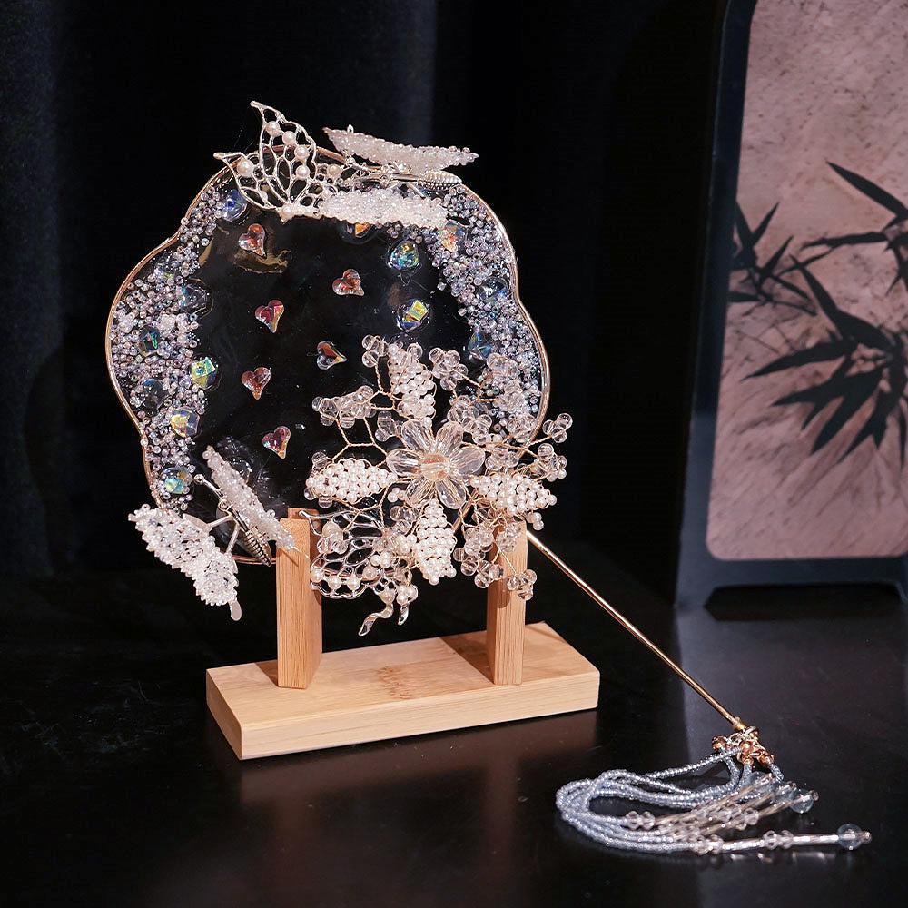 

Original Handmade Red Xiuhe Wedding Fan for Bride - Ancient Style Bridal Accessory.