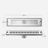 40cm Stainless Steel Linear Shower Drain Channel Floor Drain with Central Outlet for Bathroom Wet Area Water Drainage System