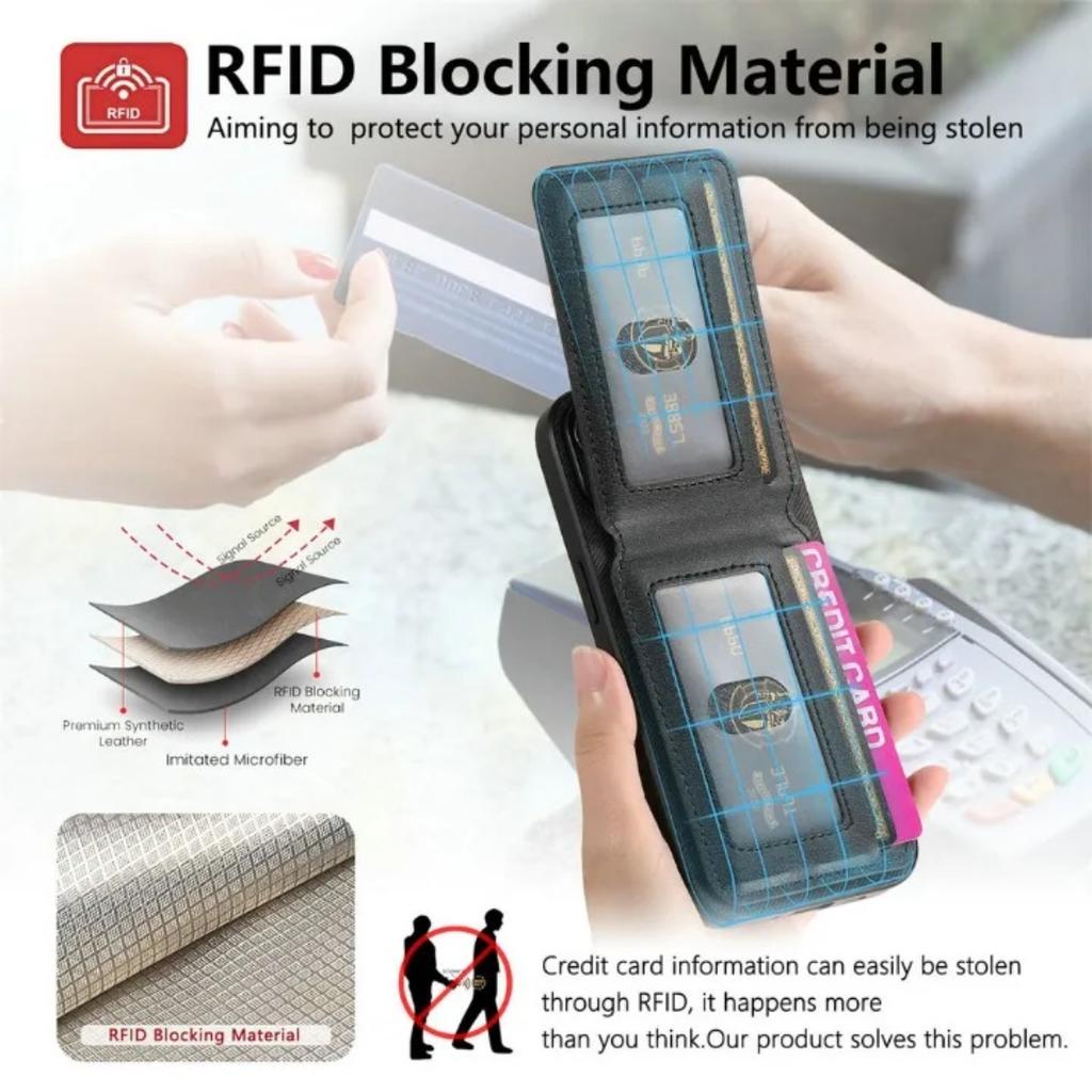 Handyhülle für Xiaomi Redmi Note 14 15 Pro Plus RFID Leder Kartenrückseite Mi Telefon Redmi 15c 14c Note 15 14 Pro+ Brieftaschen-Hülle
