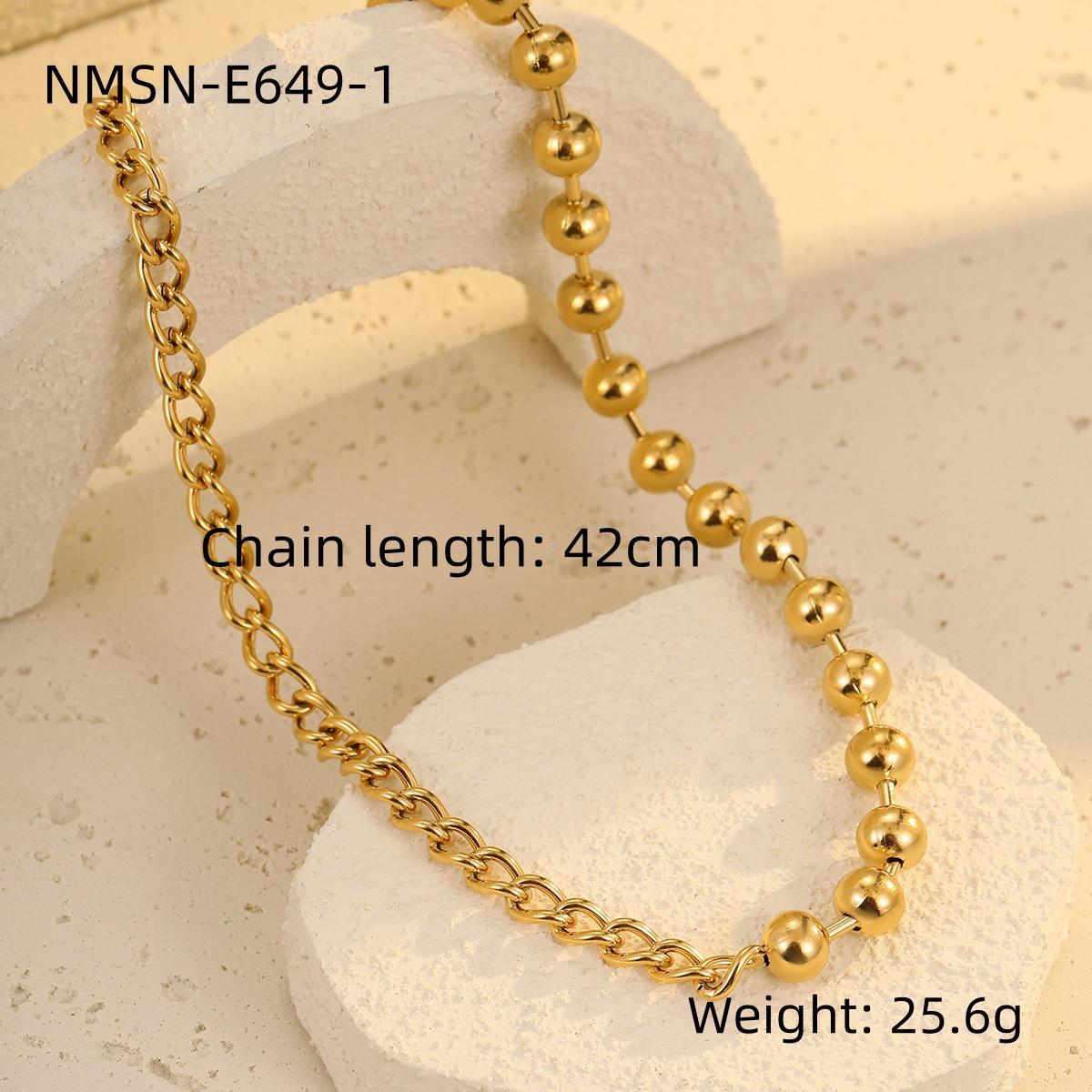 GEMCHIC Women s Stainless Steel Hollow Round Bead Chain OT Clasp Necklace Bracelet Set