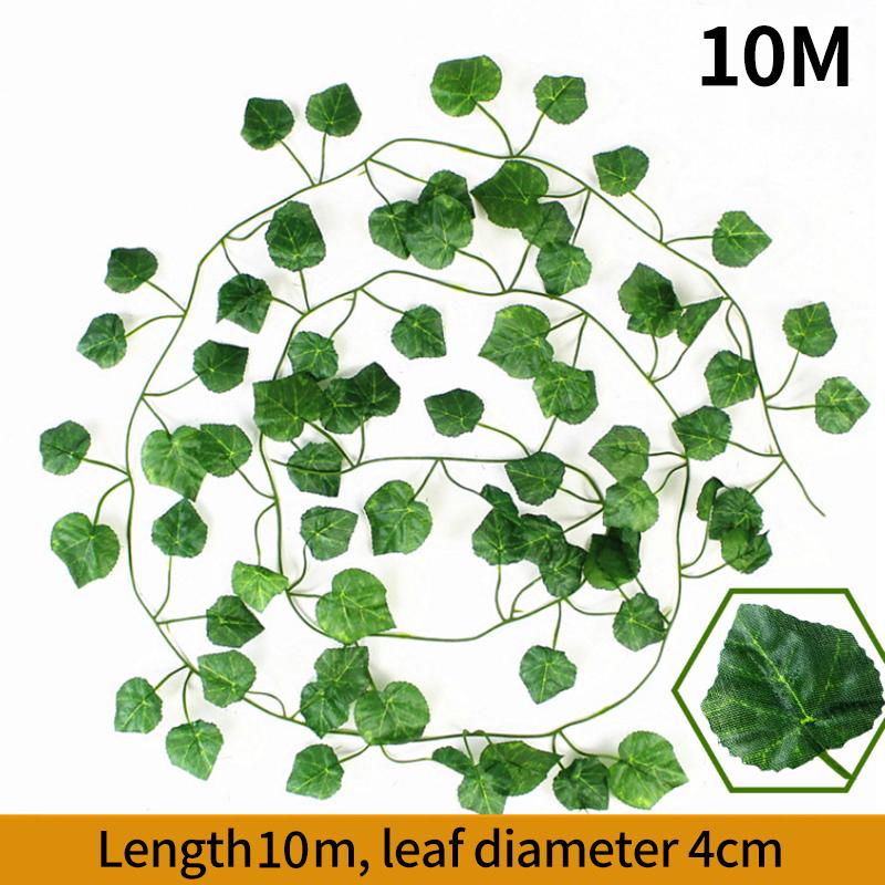 1/2/10M Artificial Plant Leaves Vine Green Fake Leaf Garland Hanging Vines Greenery Wall Decor Wedding Party Christmas Supplies
