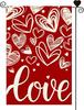 Valentine's Day Garden Ag 12 X 18 Inch Double Sided for Outside, Red RED