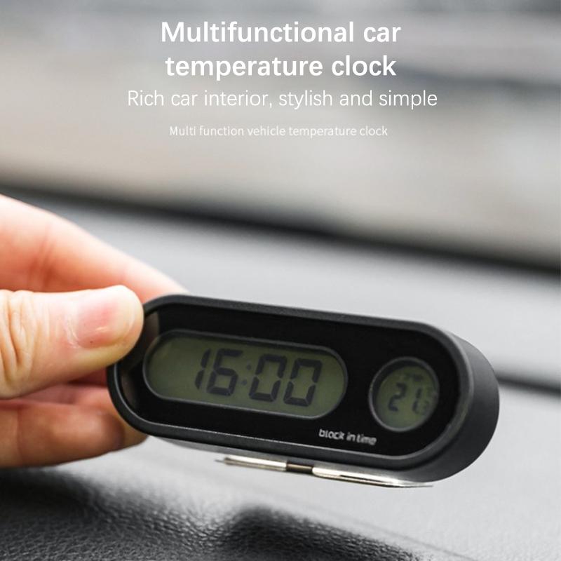 Mini Electronic Car Clock  Auto Clocks Luminous Thermometer Lcd Backlight Digital Display Car Styling Accessories