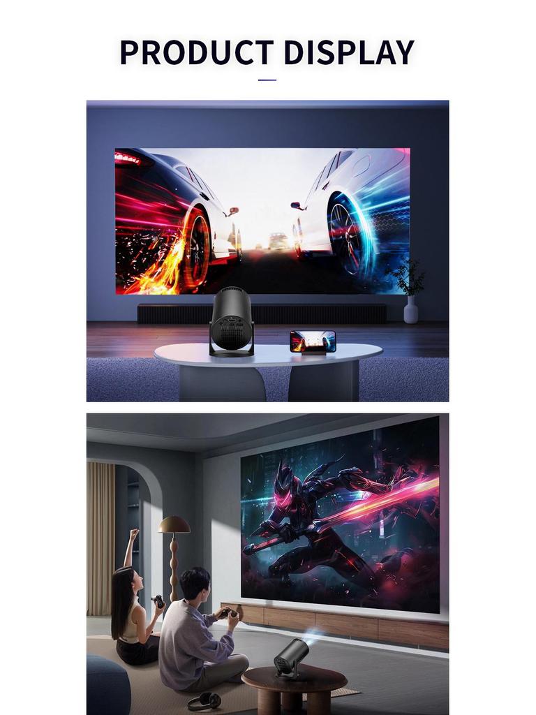 M5PRO Mini HD Wireless/Wired Portable Home Projector for Mobile Phones