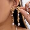 Summer Metal Starfish Scallop Seahorse Long Earrings For Women Boho Imitation Pearl Shell Tassel Earring Beach Party Jewelry