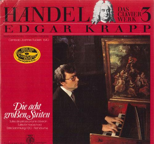 

LP Record EDGAR KRAPP - Haendel Das Clavier Werk 3 Die Acht 462556 ORBIS Germany Classical Used