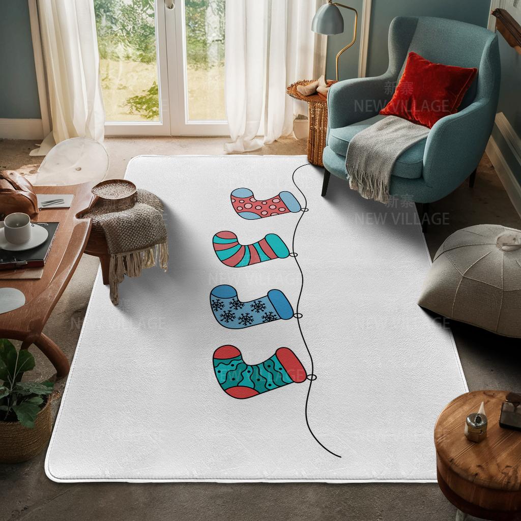 House Entrance Carpet Home Door Mat Living Room Bath Foot Bathroom Non-slip Water Absorption Rugs Bath Merry Christmas Winter
