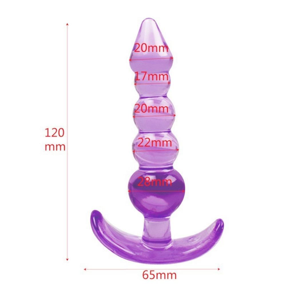 Five Bead Anal Plug Back Court Anal Sella Bead Clear Crystal Anal Plug Anal Reamer for Men and Women Masturbation Device