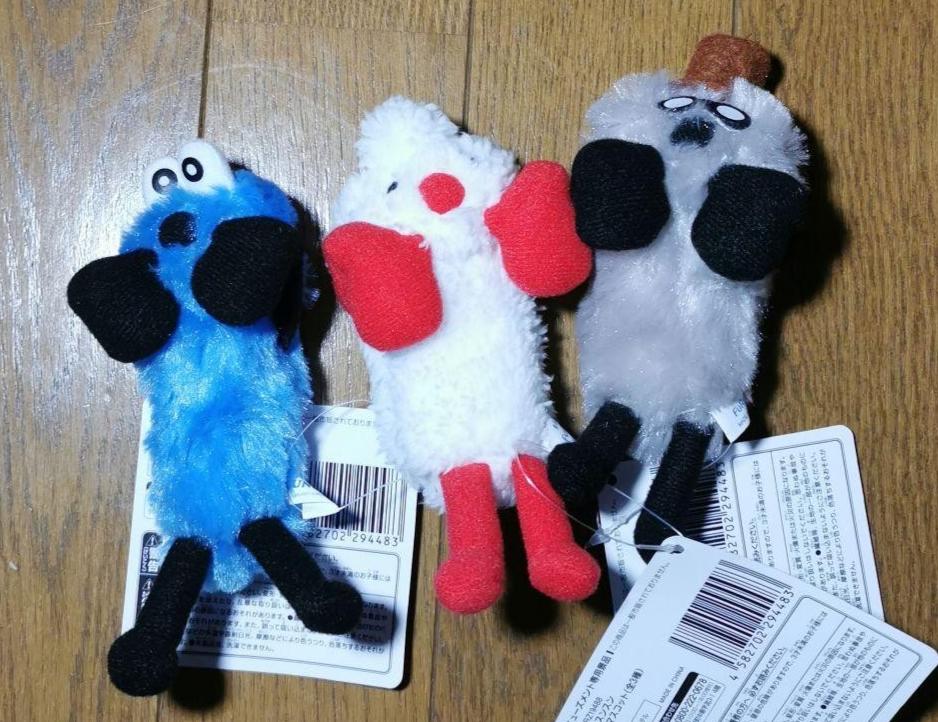 Puppet Sunsun Hook Mascot Plush Doll 14cm Complete Set 3 FuRyu Japan