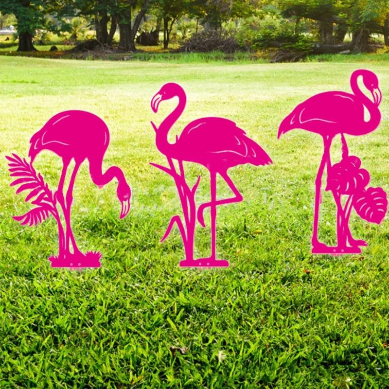 Upgraded Pink Flamingo Yard Ornaments Flamingo Garden Statue Pink Flamingo Garden Yard Decorations 40cm/16-inch Durable