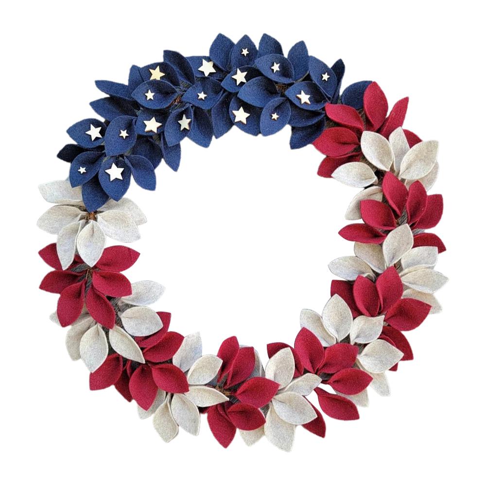 Independence Day Wreath for Front Door America Flag Patriotic Wreath 4th of July Patriotic Garland Home Office Wall