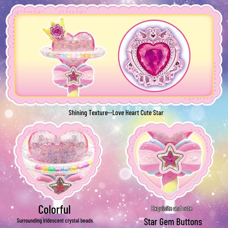 Wonderful Shining Meteor Magic Wand - Lights & Sounds Princess Toy for Girls