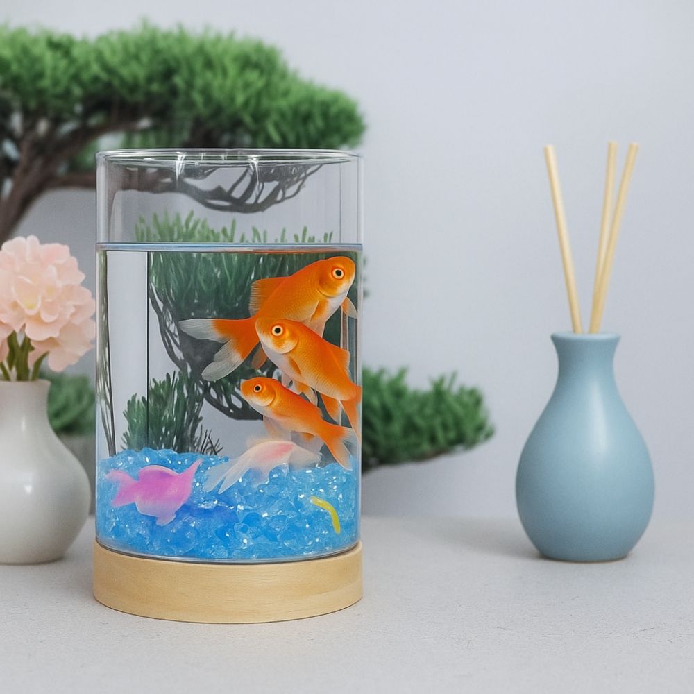 High Transparency Desktop Fish Tank Glass Ecological Tank Betta Fishtank  Desktop Decoration
