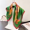 Luxury Horse Print Silk Square Scarf Women Soft Satin Kerchief Hairband Neckerchief Head Hijab Lady Headband Foulard Bag Ribbon
