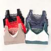 Women Fashion Breathable Wide Shoulder Straps V-shaped Beauty Back Anti Sagging Padded Sports Bra Lace Sweet Stitching Push Up Seamless Wireless Bra