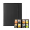 Portable Zippered PP Card File for Sports Cards, Collection, and Binder, Perfect for Trading Cards and Games, with Sleeves (Black, 4 Pockets, Holds 16