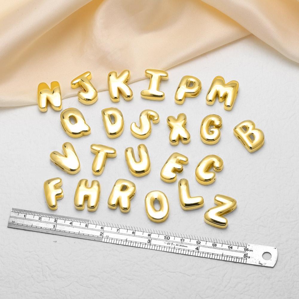 1pcs for Necklace Copper Gold Plated Crystal Alphabet Jewelry Making Component Gold Color Polish 26 Letters Pendant