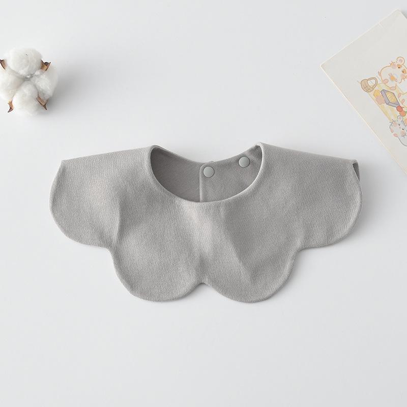 

Korean Style 360° Petal Baby Bib: Pure Cotton, Double-Sided, Solid Color