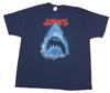 Jaws Adult New T-shirtDistressed Big Mouth Shark Under Red Name Pic