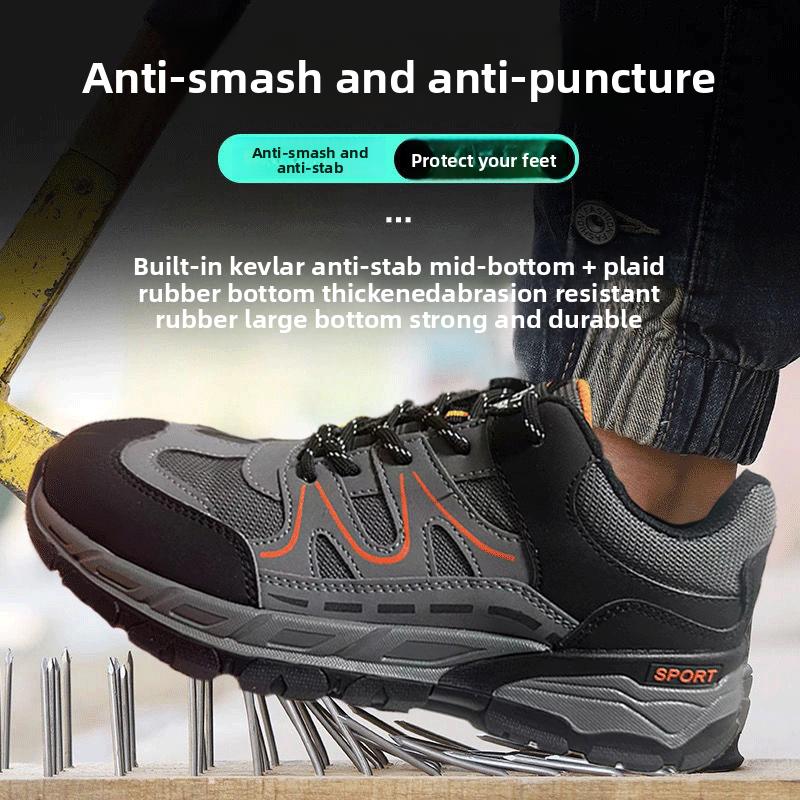 Men's Safety Shoes Steel Toe Isolation Male Sneaker Lightweight Working Shoes Protection Anti Smashing Anti Piercing Safety Shoe