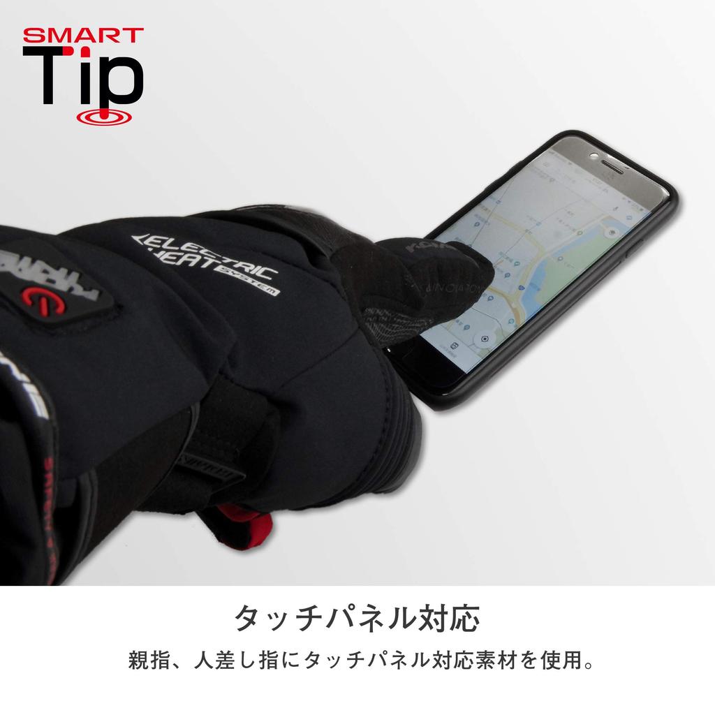 KOMINE Carbon Protect Electric Motorcycle Size L Carbon Stretch Electric for and Spring Gloves, Black, (EK-200), Waterproof, Cold-Weather, Fiber,