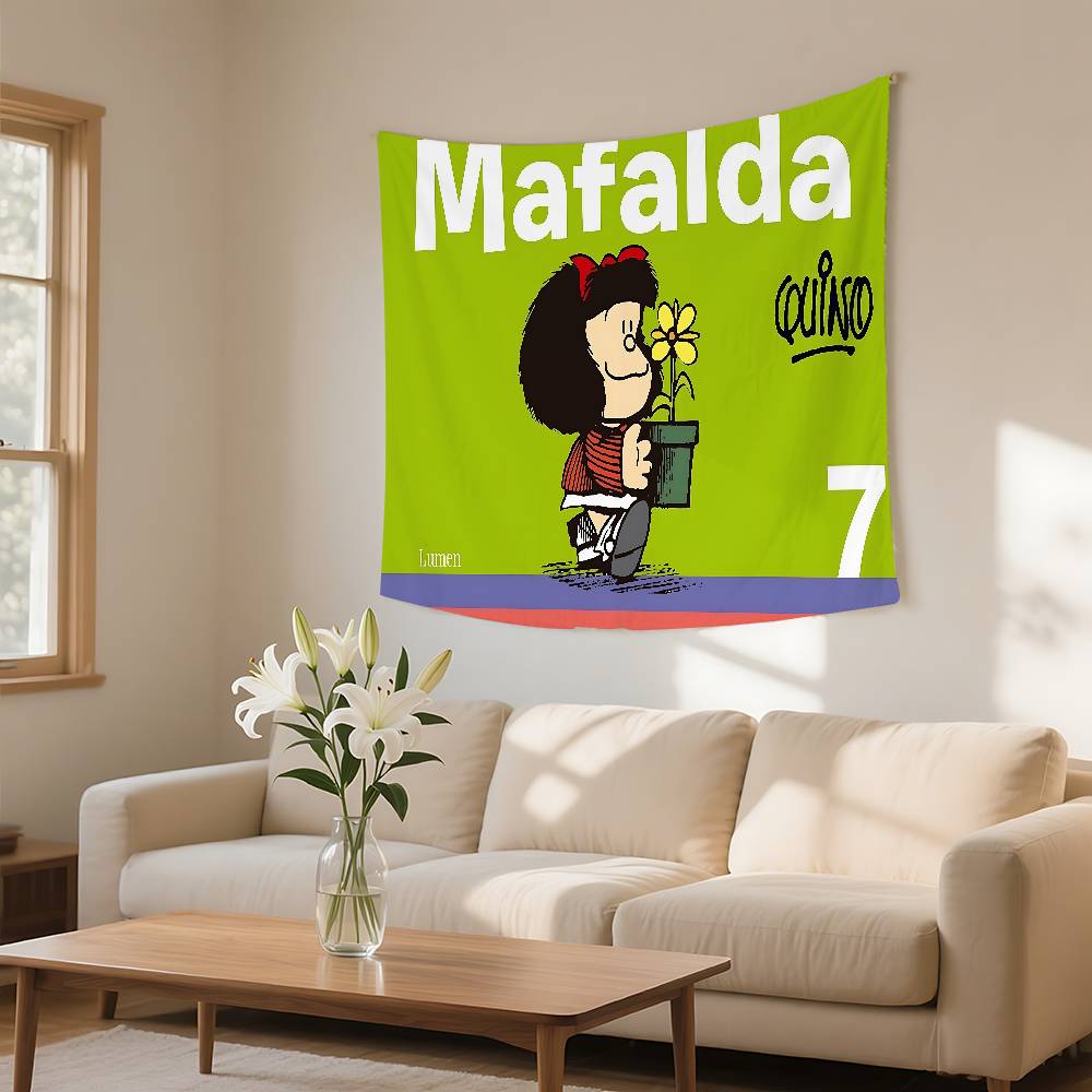 

Mafalda Girl Tapestry Wall Hanging Tapestry Art Deco Blanket Curtain Hanging At Home Bedroom Living Room Decor 74x94cm(29x37in)